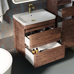 Style Line Тумба с раковиной подвесная Атлантика 60, Люкс старое дерево, PLUS – фотография-3